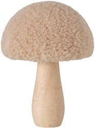 Boltze Home Deko Pilz Holz beige Herbst Tischdeko 14cm