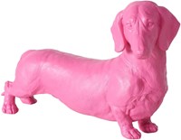 Boltze Home dekorative Dackel Figur rosa Polyresin 38x24cm Hund
