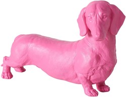 Boltze Home dekorative Dackel Figur rosa Polyresin 38x24cm Hund