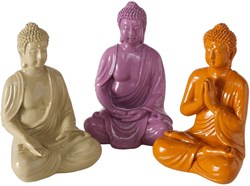 Boltze Home Buddha Figur moderne Deko Harz 10 cm orange