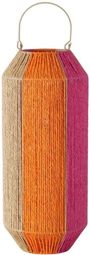 Boltze Home Windlicht Laterne rosa orange 50cm Dekoration