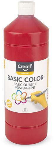 Creall Plakatfarbe Dunkelrot 1 Liter - Schulmalfarbe für Kinder