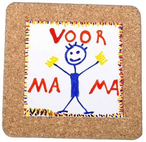 Creativ Company Untersetzer Kork weiß Porzellan 15x15 cm Dekoration