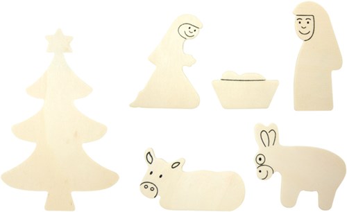 Eduplay Holz Weihnachtskrippe Kerzenhalter - Bastelset für Kinder Weihnachten-2
