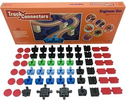 Toy2 Eisenbahn Verbinder - Engineer Set - 64 Stück - Holz Eisenbahn