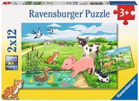 Ravensburger Puzzle Tierkinder auf dem Land 2x12 Teile Kinderpuzzle