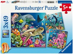 Ravensburger Puzzle Unterwasserwelt - Kinderpuzzle 3x49 Teile Karton