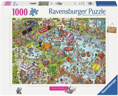 Ravensburger Puzzle Holiday Resort 3: The Pool - 1000 Teile Cartoon Puzzle