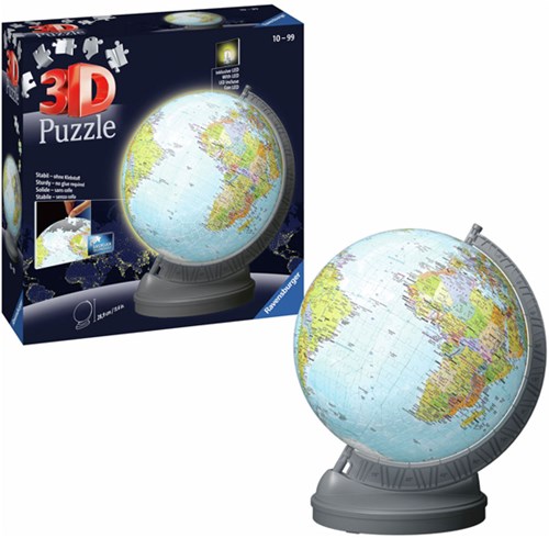 Ravensburger 3D Puzzle Globus mit Licht - Beleuchteter Lern-Globus 540 Teile-3