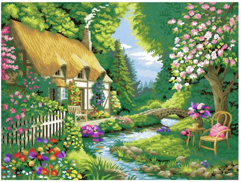 CreArt Schilderen op Nummer - Cottage Garden-2