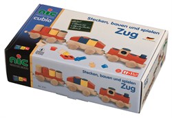 nic Holz Eisenbahnset Spielzeug - bunte Lokomotive für Kinder