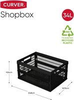Curver Aufbewahrungsbox Kunststoff schwarz 34L - Faltbox stapelbar-3