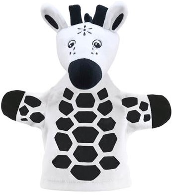 The Puppet Company Handpuppe Giraffe schwarz-weiß für Babys und Kleinkinder
