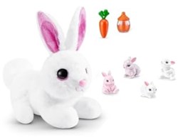 Pets Alive Mama und Baby Kaninchen Spielzeugkäfig interaktives Kaninchen