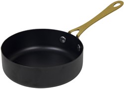 Svenska Living Kochtopf schwarz mit goldenem Griff 11x5,7cm Küchenzubehör
