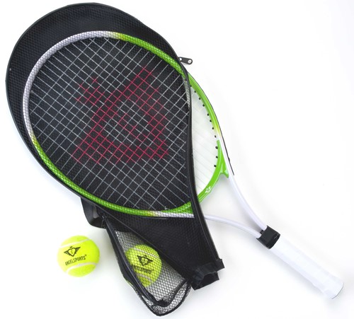 Tennisracket met Hoes en 2 Ballen - Groen
