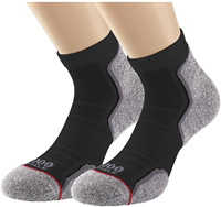 1000 Mile Laufsocken Herren recycelt Twin Pack schwarz-grau large