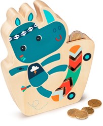 Lilliputiens Spardose Marius Holz Tierfigur Blau für Kinder