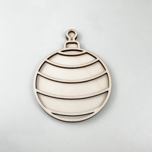 FiQ houten vulvorm Kerstbal - 10×13 cm