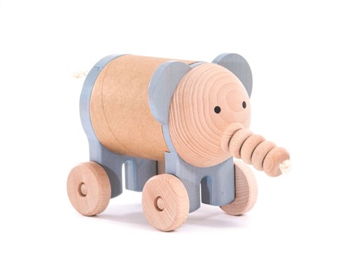 Bajo Holz Spardose - Fahrender Elefant für Kinder