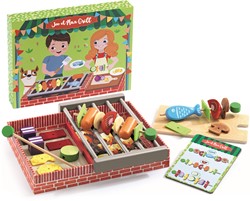 Djeco Küchenspielzeug Joe & Max Grill - Holz BBQ Set für Kinder