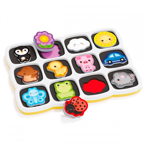 Quercetti magnetisches Formenpuzzle Tiere und Farben für Kinder-2