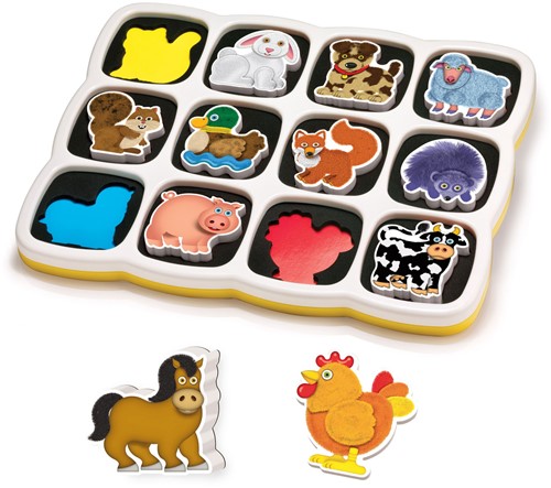 Quercetti Magnetische Bauernhof Puzzle - Lernspielzeug - 12 Teile