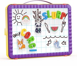 Quercetti Magnettafel Lernspielzeug mit Buchstaben und Aufbewahrungskoffer