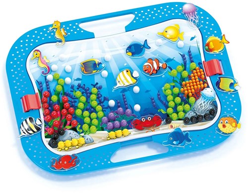 Quercetti Ozeanspaß Mosaik Spielset - Fish & Pegs - 316-teilig - Kreatives Spielzeug