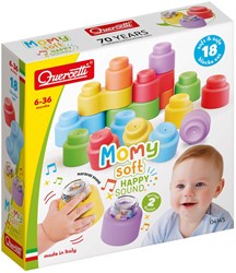 Quercetti Bausteine Babyspielzeug mit Geräusch - 18 Stück