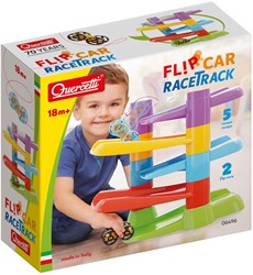 Quercetti Rennbahn Spielzeug mit Flip Autos - bunte Rennbahn Set