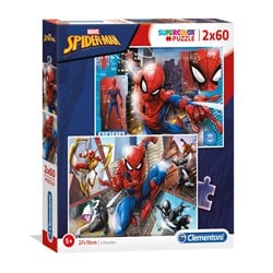 Clementoni Puzzle Spider-Man 2x60 Teile - Kinderpuzzle aus Karton