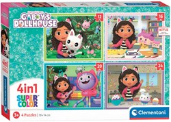 Clementoni Puzzle Gabby's Dollhouse 4 in 1 Karton Kinderpuzzle