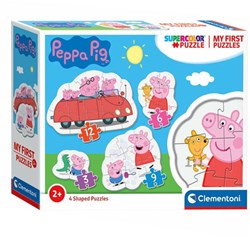 Clementoni Puzzle Peppa Pig - Formenpuzzle für Kinder - 4-in-1 Set