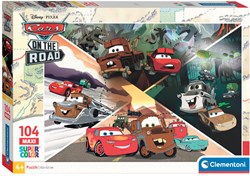 Clementoni Puzzle - Disney Cars On The Road - 104 Teile - Maxi Karton Kinderpuzzle