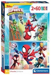 Clementoni Legpuzzel Super Color Spidey and His Amazing Friends 2x60st.