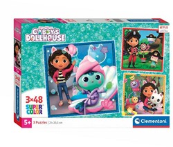 Clementoni Legpuzzel Super Color Vierkant Gabby's Poppenhuis II, 3x48st.