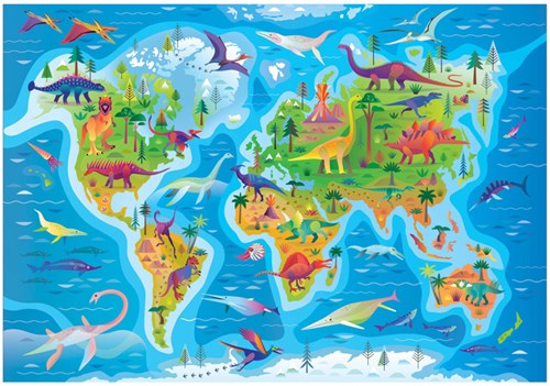 Clementoni Puzzle Dinosaurier Karte - 180 Teile - Lernspielzeug für Kinder-2