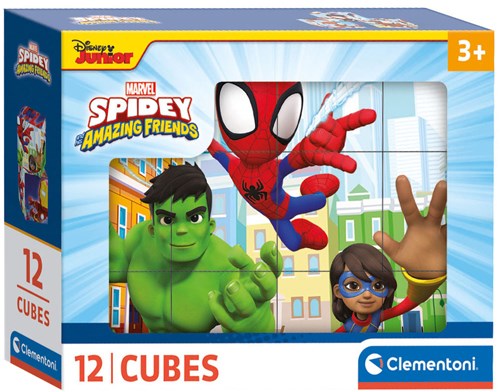 Clementoni Würfelpuzzle Spidey and his Amazing Friends 12-teilig Karton