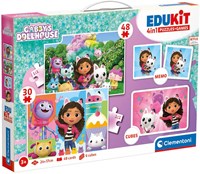 Clementoni Gabby's Dollhouse Lernspielzeug 4-in-1 Puzzle und Spiele