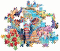 Clementoni Puzzle 500 Teile - Elefanten Karneval - Kunst Puzzle-3