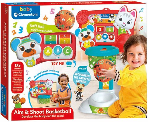 Clementoni interaktives Basketballspielzeug mit Licht und Sound für Kleinkinder
