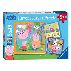 Ravensburger Puzzle Peppa Pig Familie und Freunde - 3x49 Teile Karton