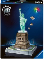 Ravensburger 3D Puzzle Freiheitsstatue mit Licht - 128 Teile - LED