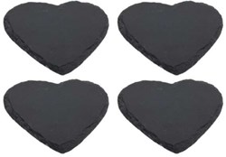 Onderzetter leisteen hart 10cm set a 4