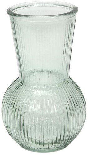 Svenska Living Vase Kugelform Glas Blau Lines modernes Design 18cm