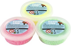 Creativ Company Foam Clay Modelliermasse Set Neonfarben 3x14g Basteln