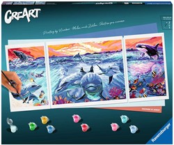Ravensburger Malen nach Zahlen - CreArt Delfine bei Sonnenuntergang Malset