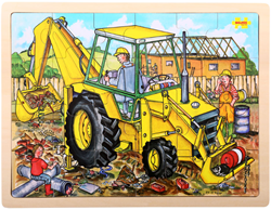 Bigjigs Holzpuzzle Bagger - 24 Teile