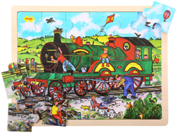 Bigjigs Holzpuzzle Zug - 24 Teile